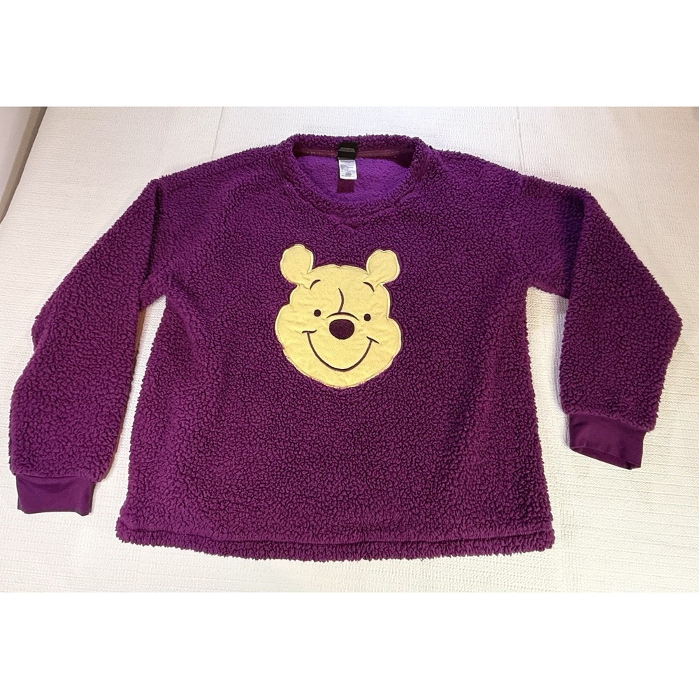 Disney Winnie the Pooh Purple Sherpa Kids M (8-10) Cozy Sleepwear Or Sweater - Picture 2 of 6